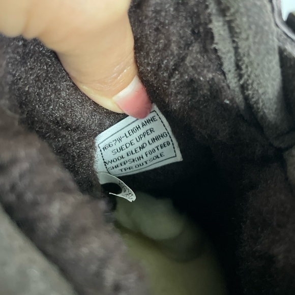 Bearpaw Women’s Quilted Suede Sheepskin Boots – Brown Size 7(B26) - Picture 6 of 7